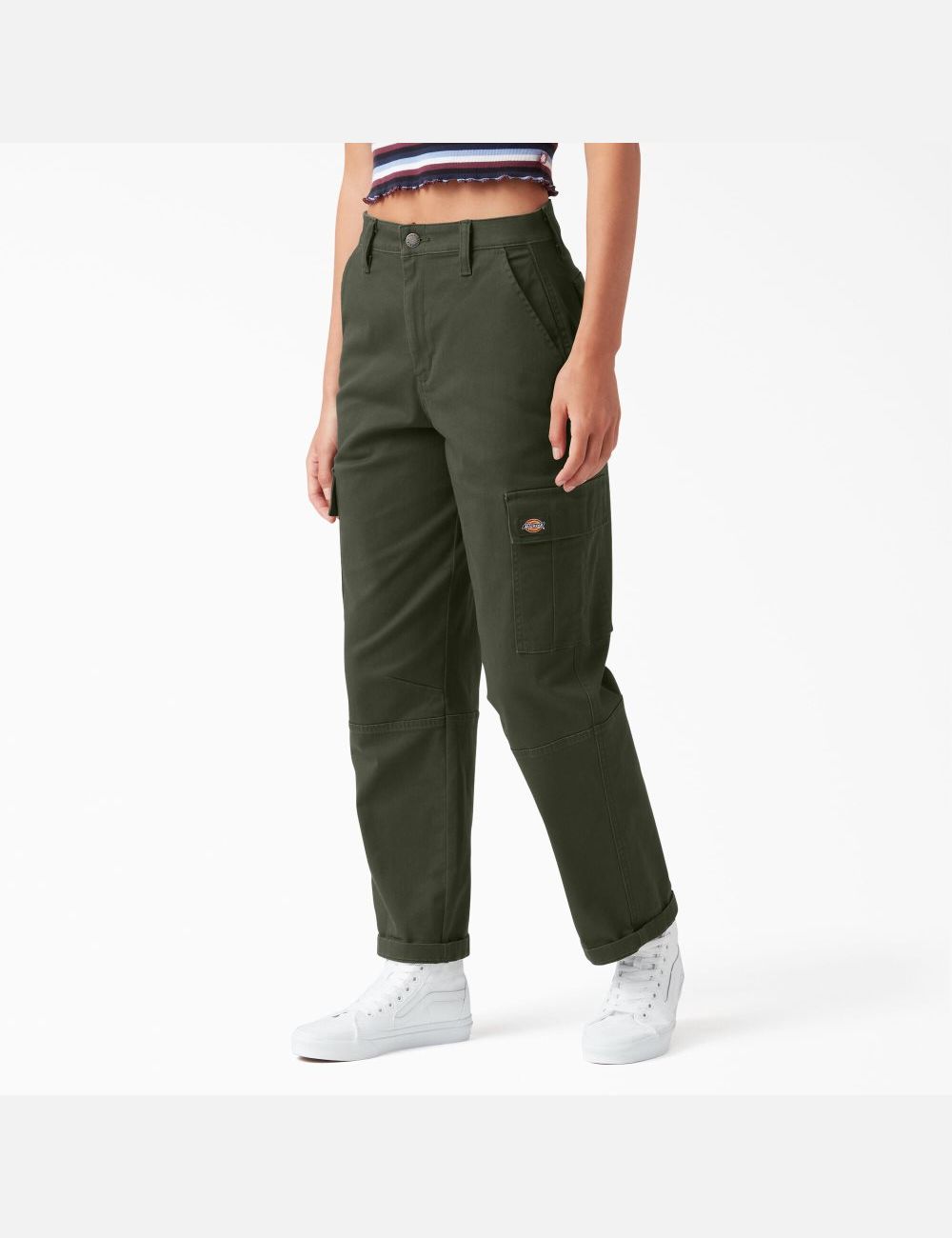 Pantalon Cargo Dickies Cropped Vert Olive Vert | 980GIEQAX