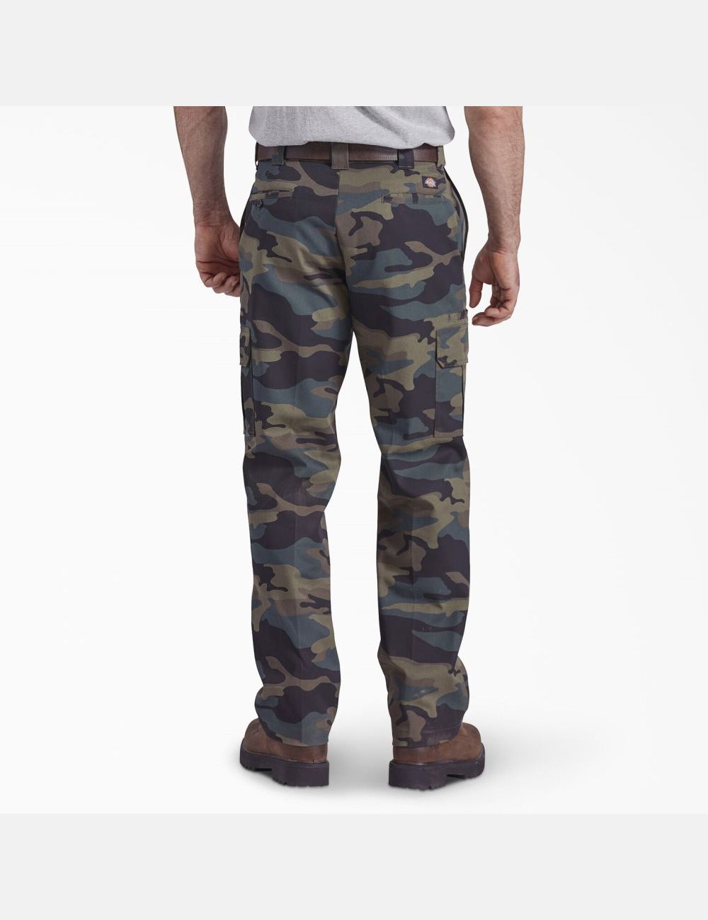 Pantalon Cargo Dickies FLEX Regular Fit Droit Leg Vert Camouflage | 630NYZGCE