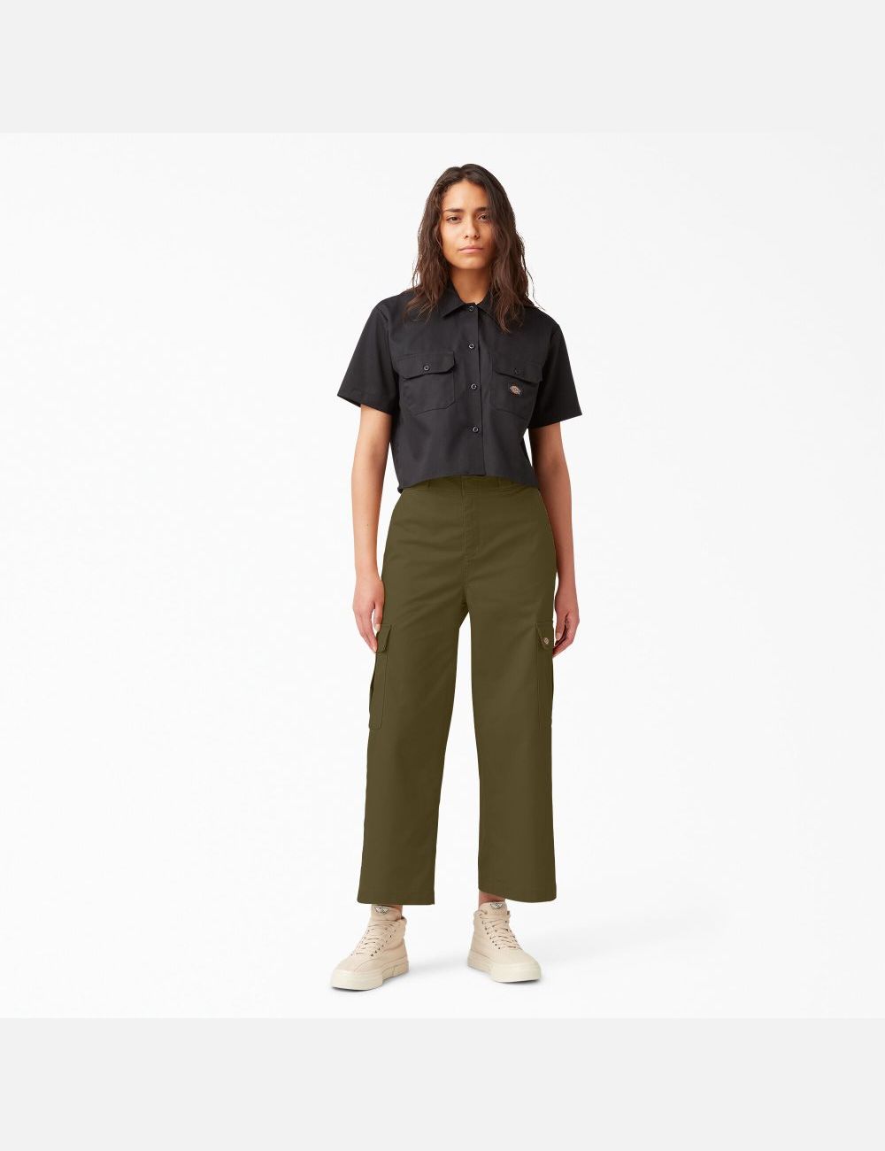 Pantalon Cargo Dickies Twill Crop Vert | 367IDRAOG