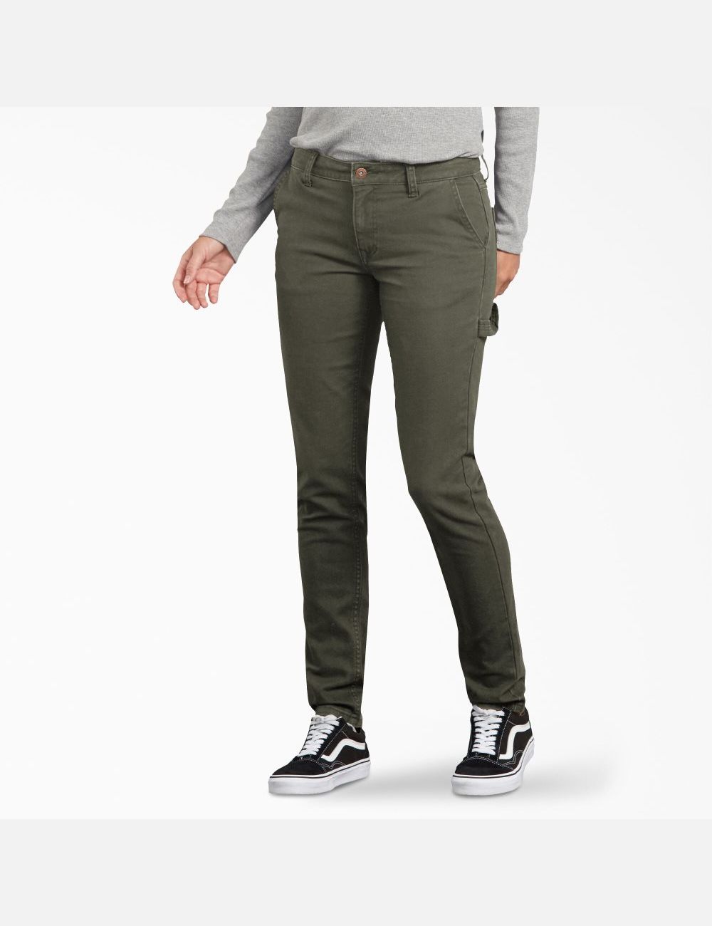 Pantalon De Travail Dickies Duck Slim Fit Carpenter Vert | 027DOZAWE