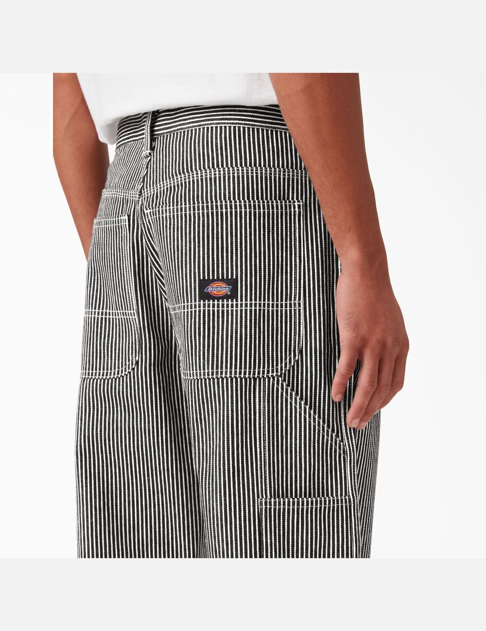 Pantalon De Travail Dickies Hickory Stripe Carpenter Blanche Stripes | 746HPDEVS