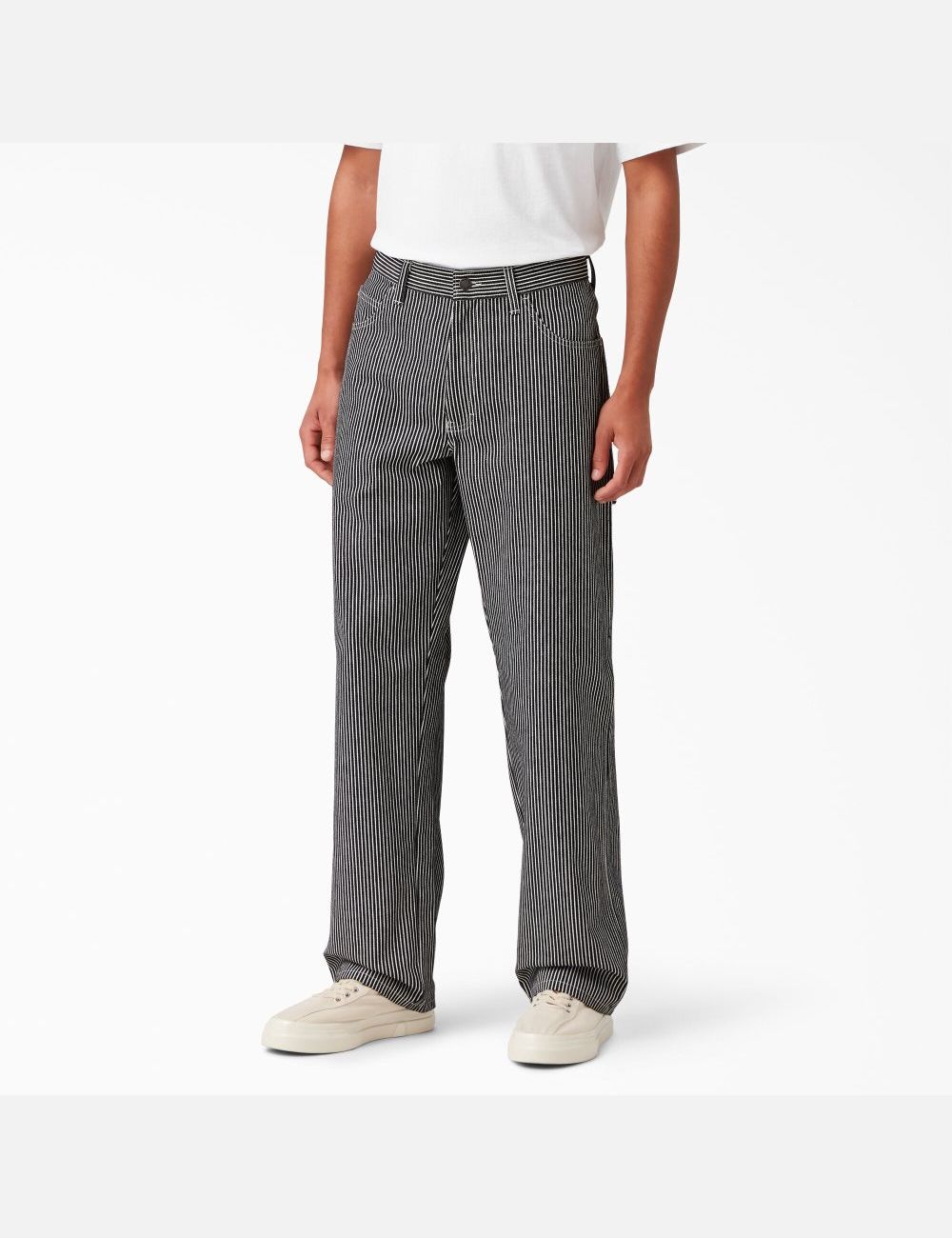 Pantalon De Travail Dickies Hickory Stripe Carpenter Blanche Stripes | 746HPDEVS