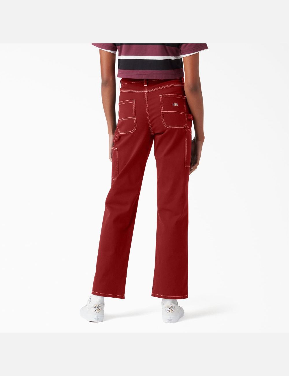 Pantalon De Travail Dickies High Waisted Carpenter Rouge | 187WCVNGA