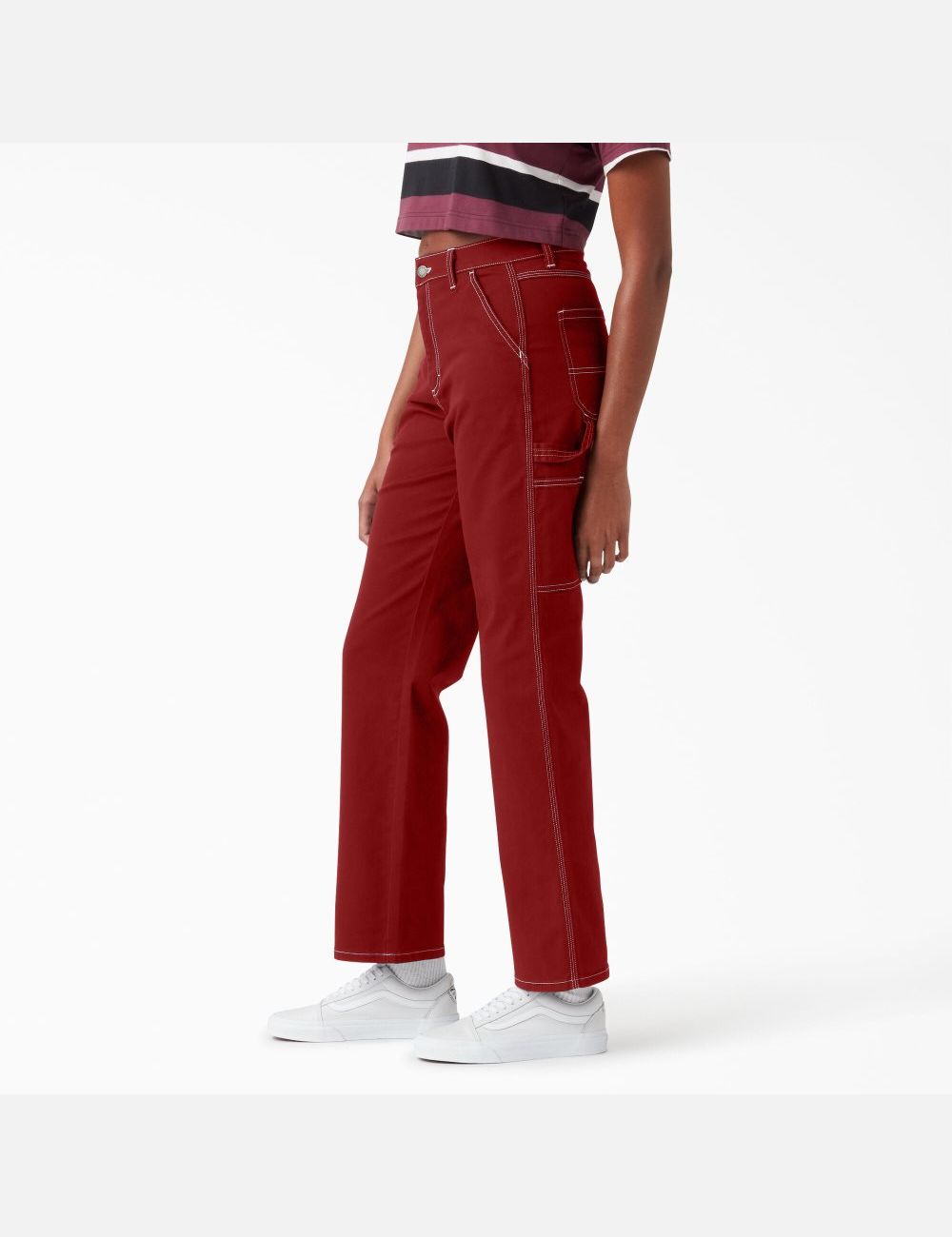 Pantalon De Travail Dickies High Waisted Carpenter Rouge | 187WCVNGA