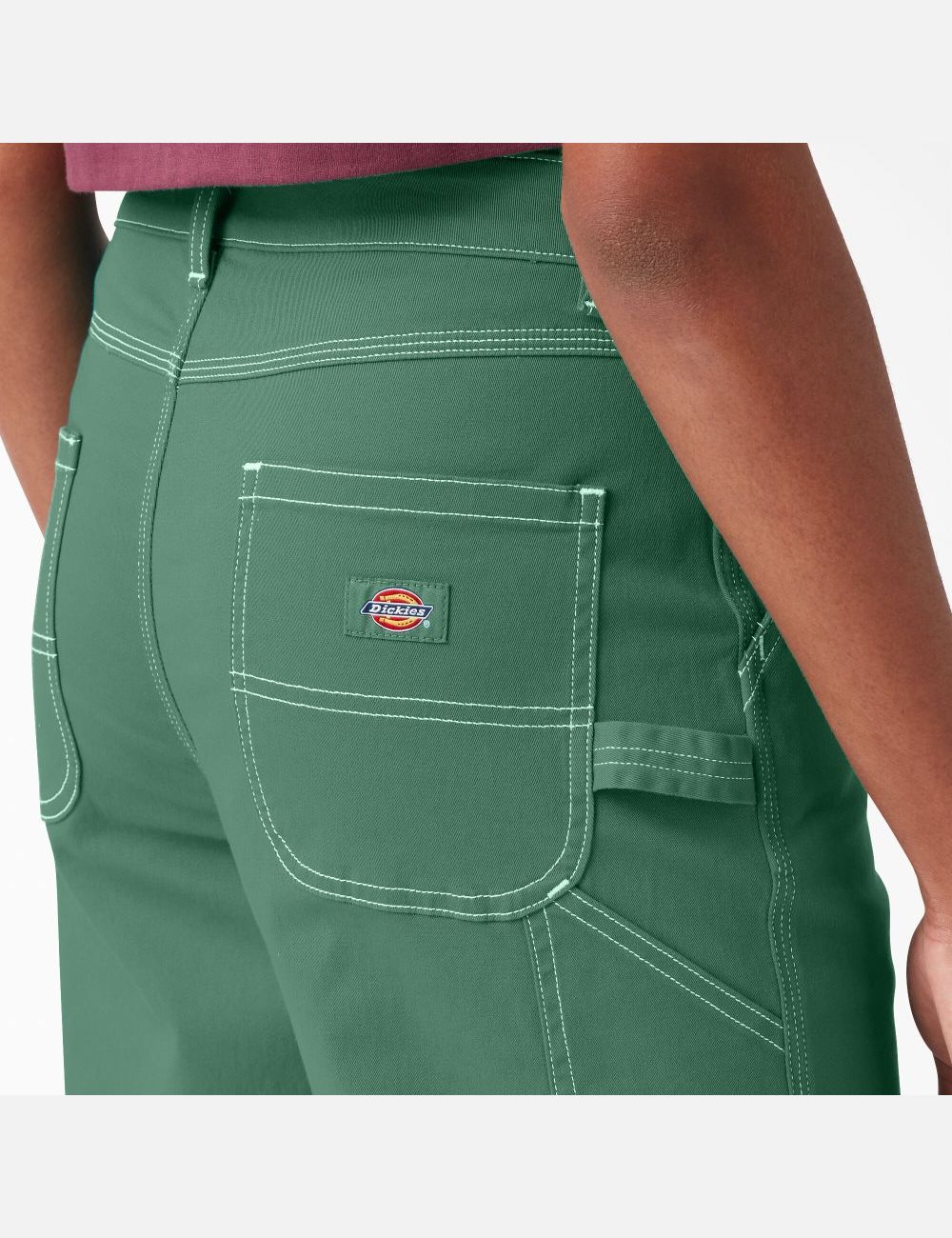 Pantalon De Travail Dickies High Waisted Carpenter Vert Foncé | 708YWICLH