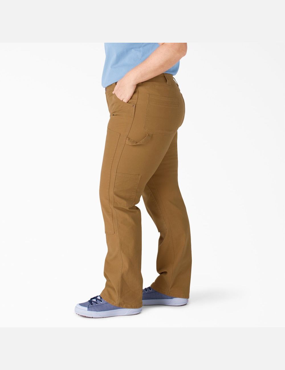 Pantalon De Travail Dickies Plus Duck Double-Front Carpenter Marron | 371FIWHDJ