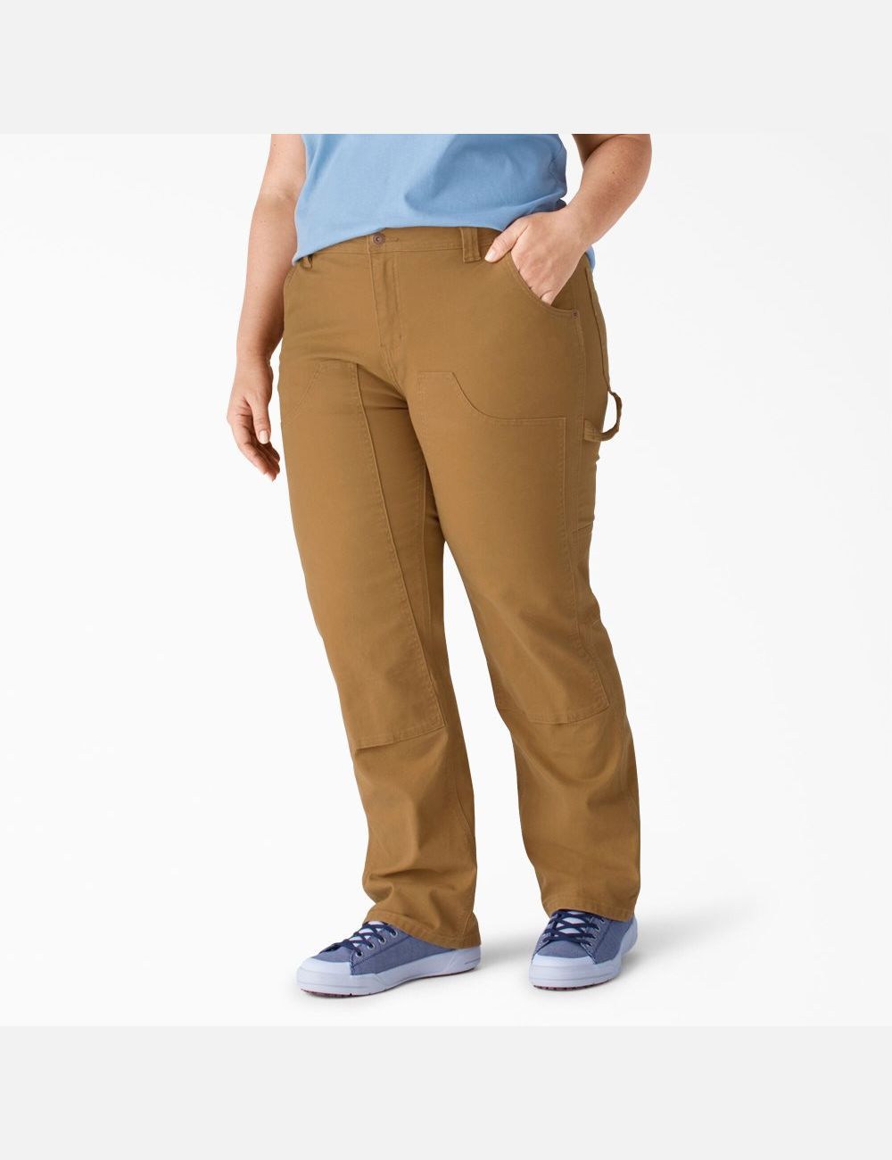 Pantalon De Travail Dickies Plus Duck Double-Front Carpenter Marron | 371FIWHDJ