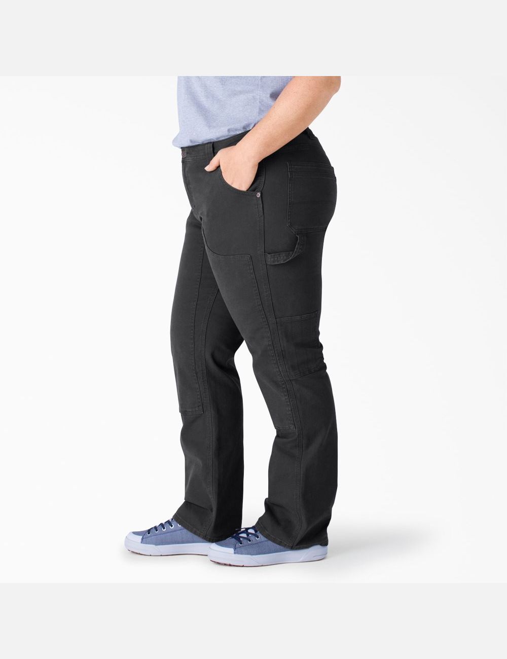 Pantalon De Travail Dickies Plus Duck Double-Front Carpenter Noir | 518GXSORE