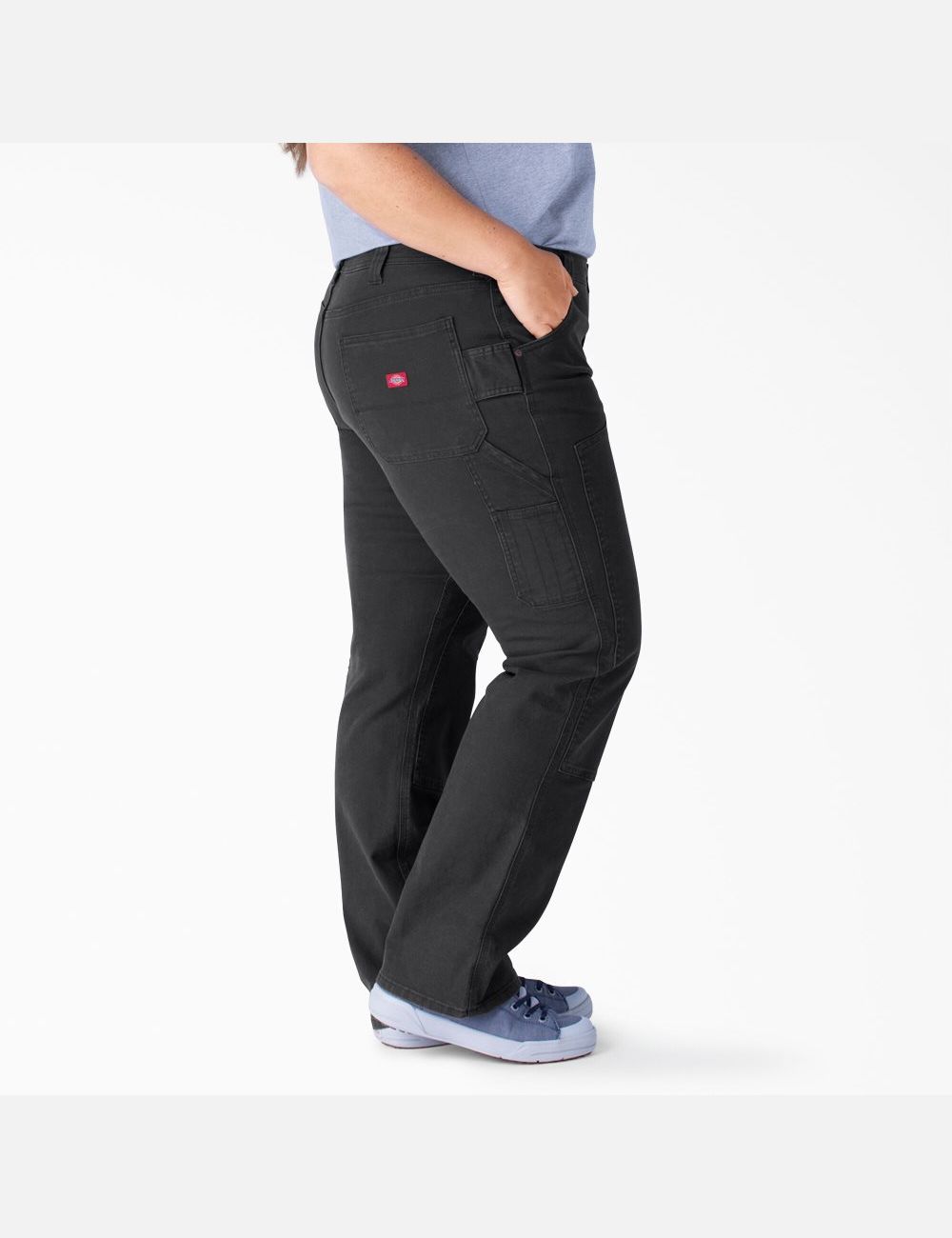 Pantalon De Travail Dickies Plus Duck Double-Front Carpenter Noir | 518GXSORE