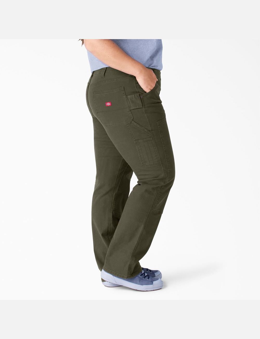 Pantalon De Travail Dickies Plus Duck Double-Front Carpenter Vert | 590UCLJEA