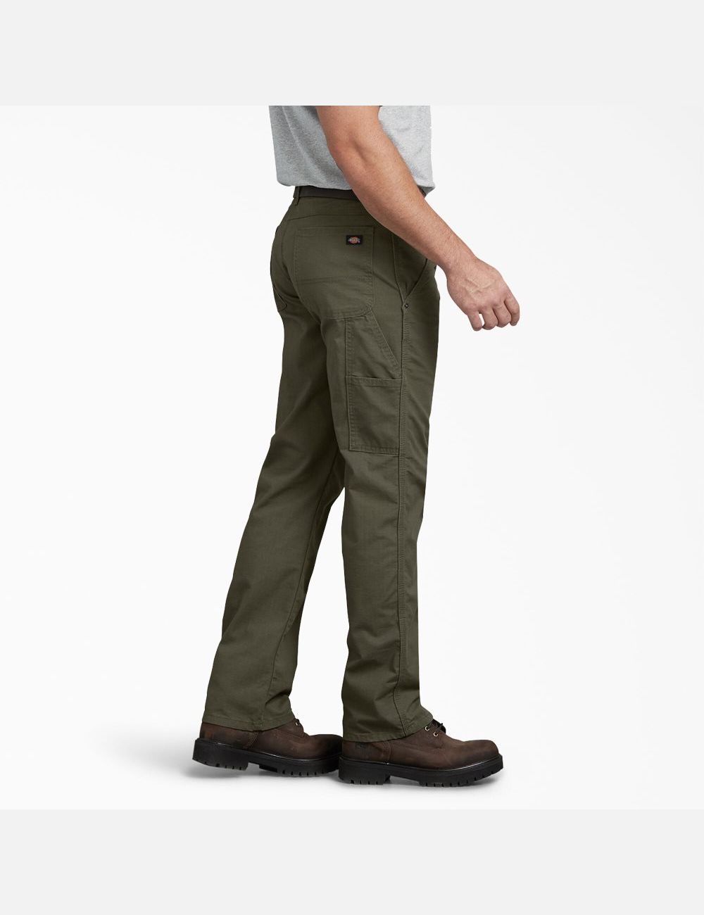 Pantalon De Travail Dickies Regular Fit Droit Leg Ripstop Carpenter Vert | 738VEQMFA