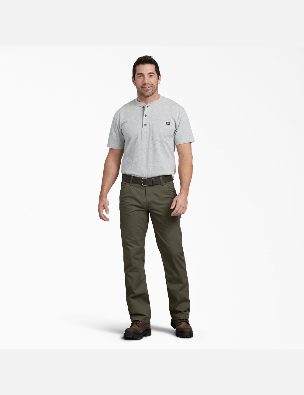 Pantalon De Travail Dickies Regular Fit Droit Leg Ripstop Carpenter Vert | 738VEQMFA