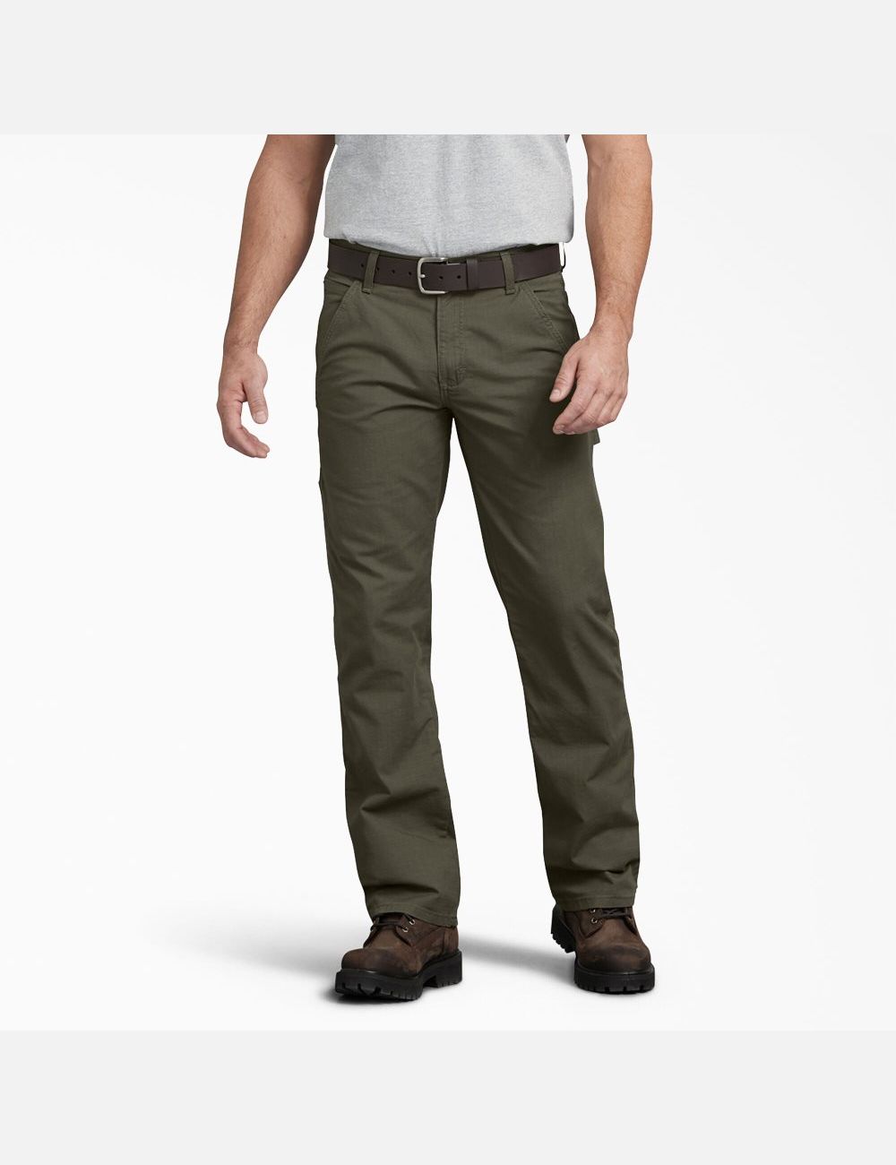 Pantalon De Travail Dickies Regular Fit Droit Leg Ripstop Carpenter Vert | 738VEQMFA