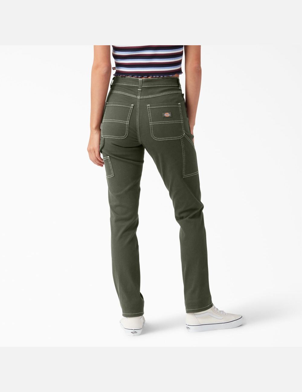 Pantalon De Travail Dickies Roll Hem Carpenter Vert Olive Vert | 483EGKIQT