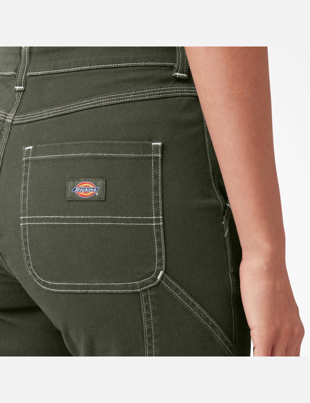 Pantalon De Travail Dickies Roll Hem Carpenter Vert Olive Vert | 483EGKIQT