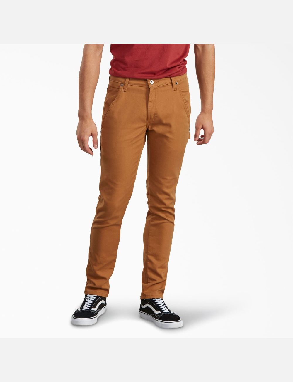 Pantalon De Travail Dickies Slim Fit Tapered Leg Duck Carpenter Marron | 682ZMAITY