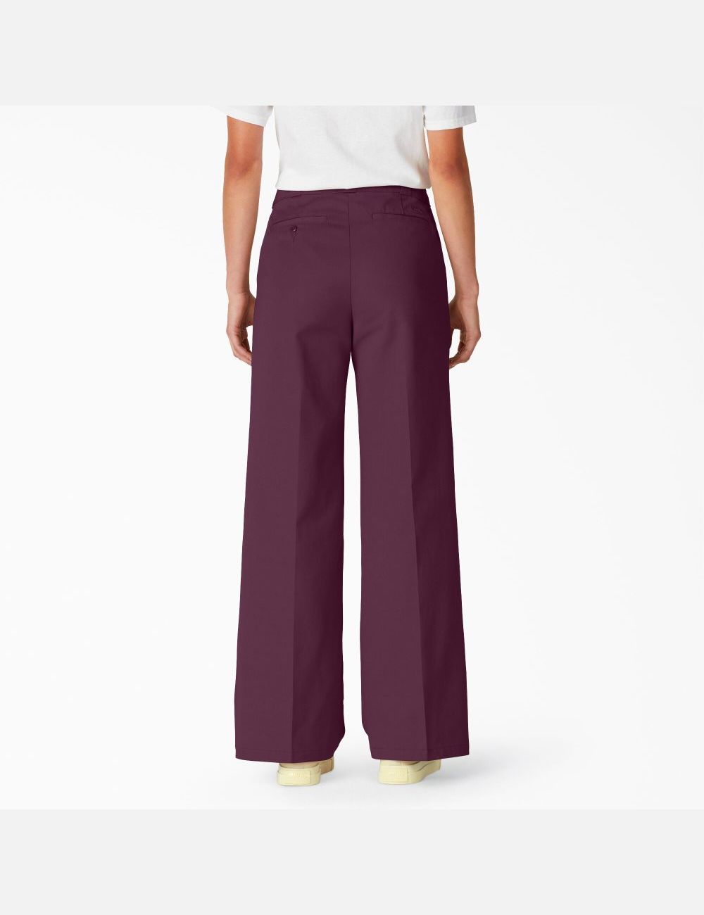 Pantalon De Travail Dickies Stonewashed Larges Leg Violette Bordeaux | 156MWIGVS