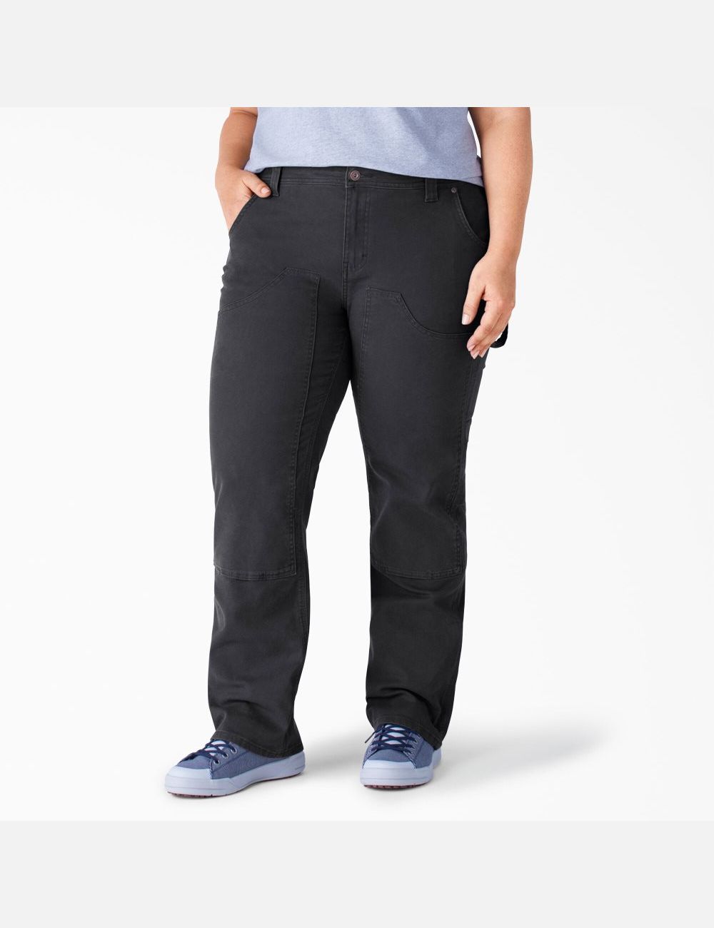 Pantalon Dickies Plus Duck Double-Front Carpenter Noir | 672JAURVS