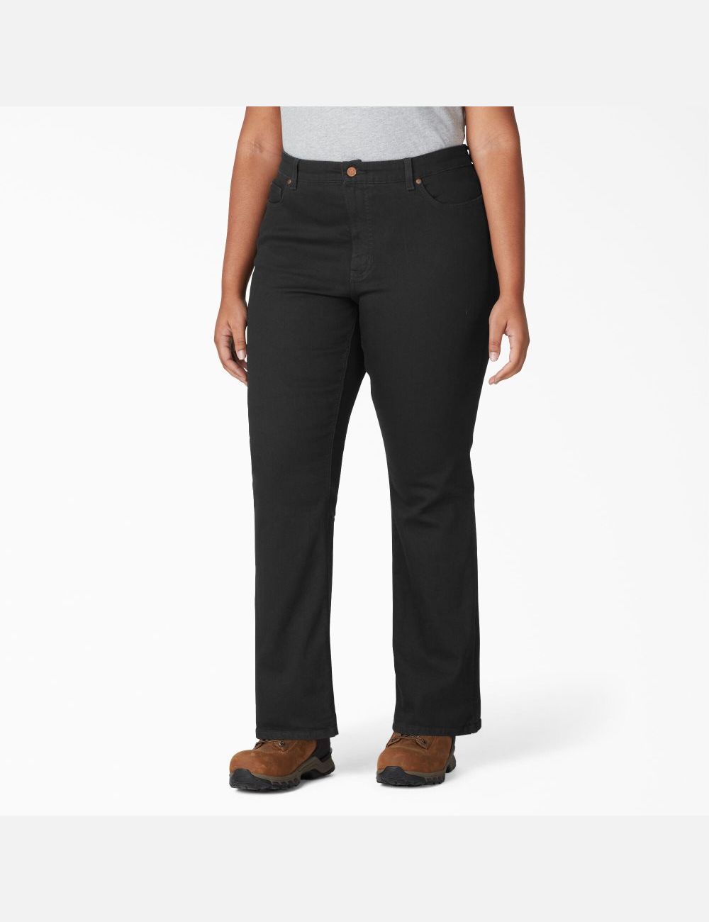 Pantalon Dickies Plus Perfect Shape Denim Bootcut Noir | 915PVHYUZ