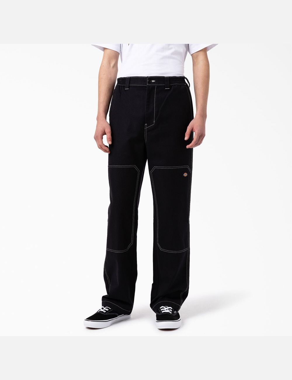 Pantalon À Deux Genoux Dickies Florala Noir | 457KEJYSO