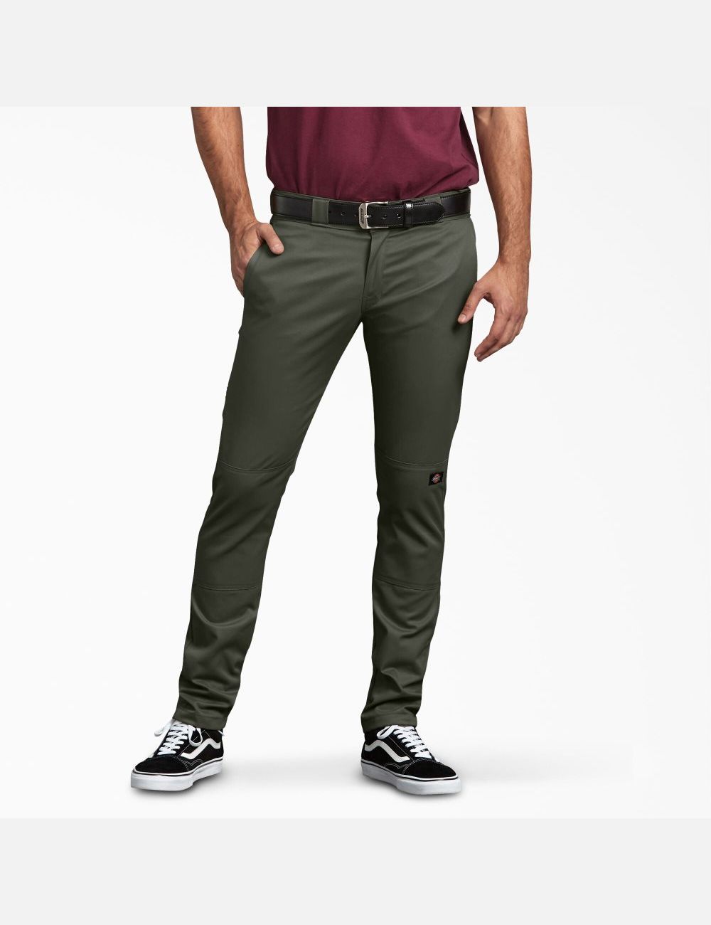 Pantalon À Deux Genoux Dickies Mince Fit Droit Leg Vert Olive Vert | 037NDSRJV