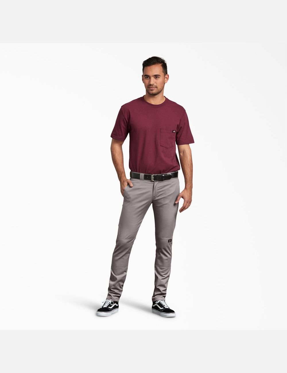 Pantalon À Deux Genoux Dickies Mince Fit Droit Leg Argent | 960QTONDL