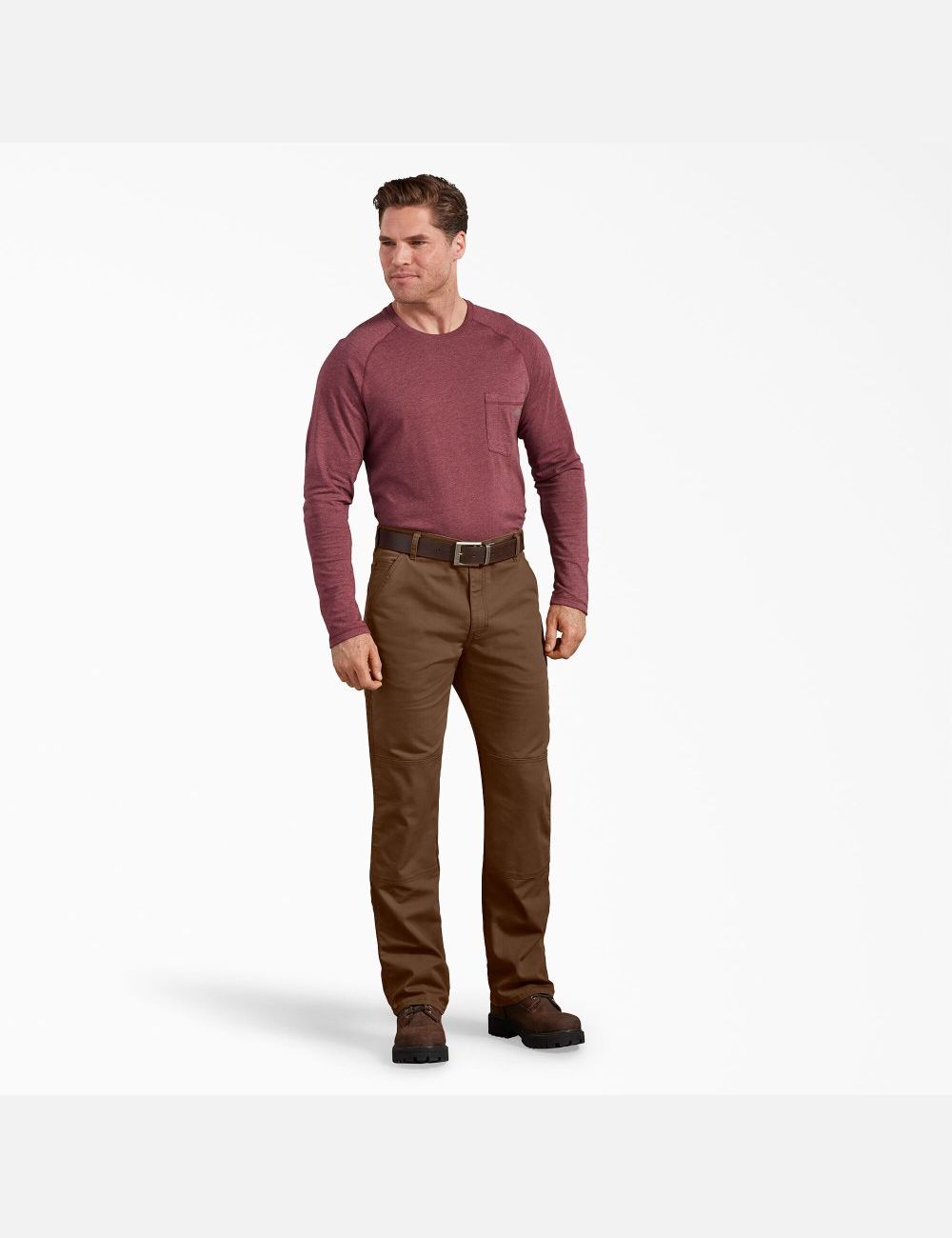 Pantalon À Deux Genoux Dickies Regular Fit Duck Marron | 304TWOJPF