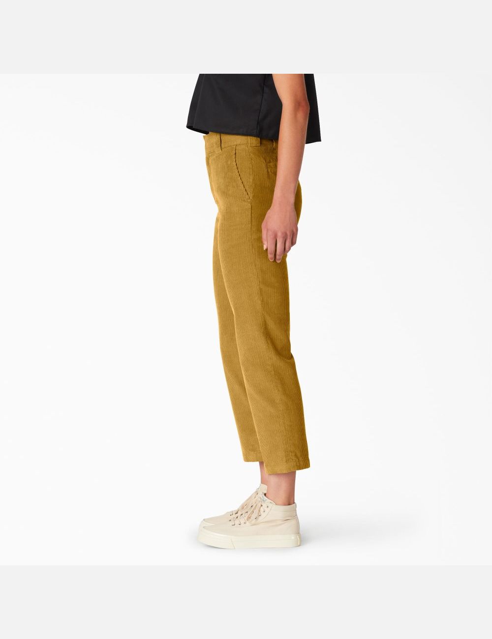 Pantalons Décontractés Dickies Corduroy Cropped Marron Blanche | 128QJVHPR