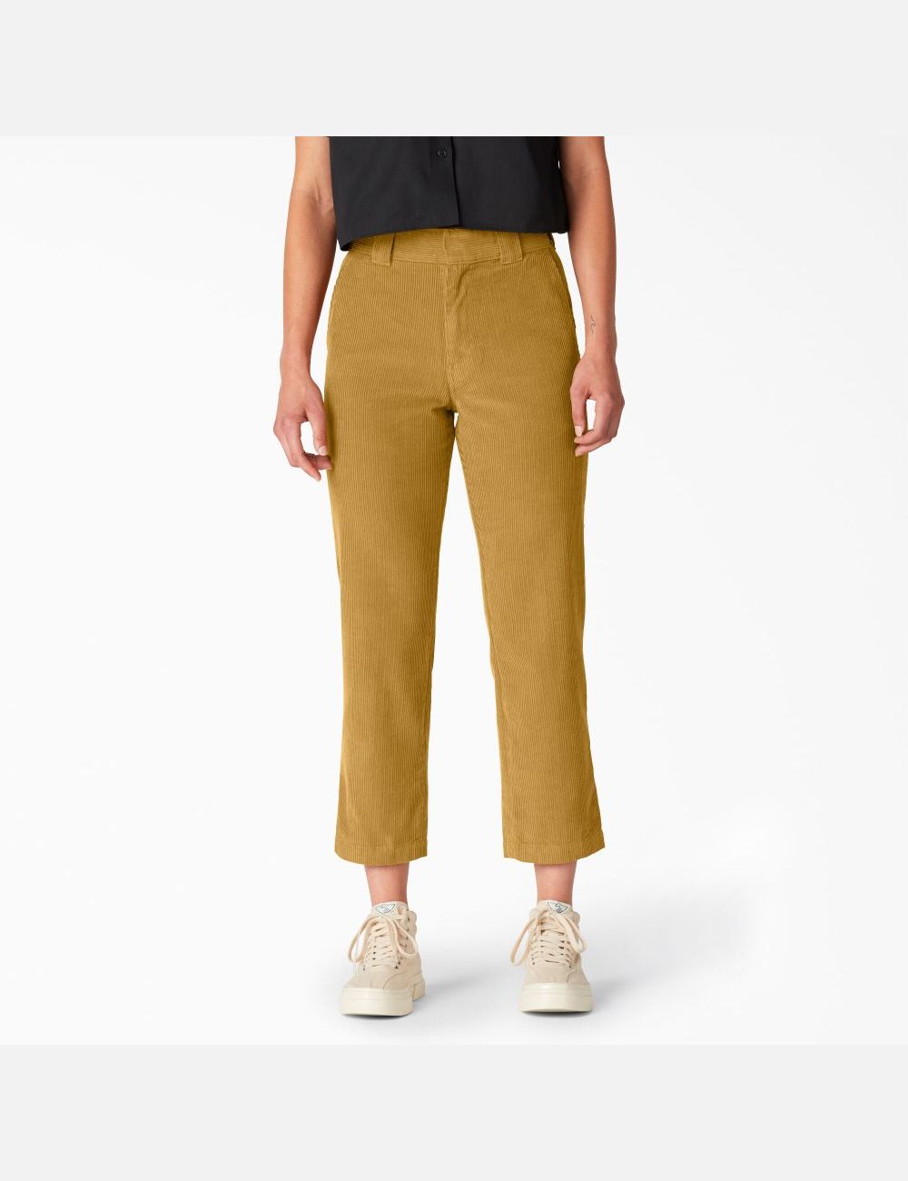 Pantalons Décontractés Dickies Corduroy Cropped Marron Blanche | 128QJVHPR