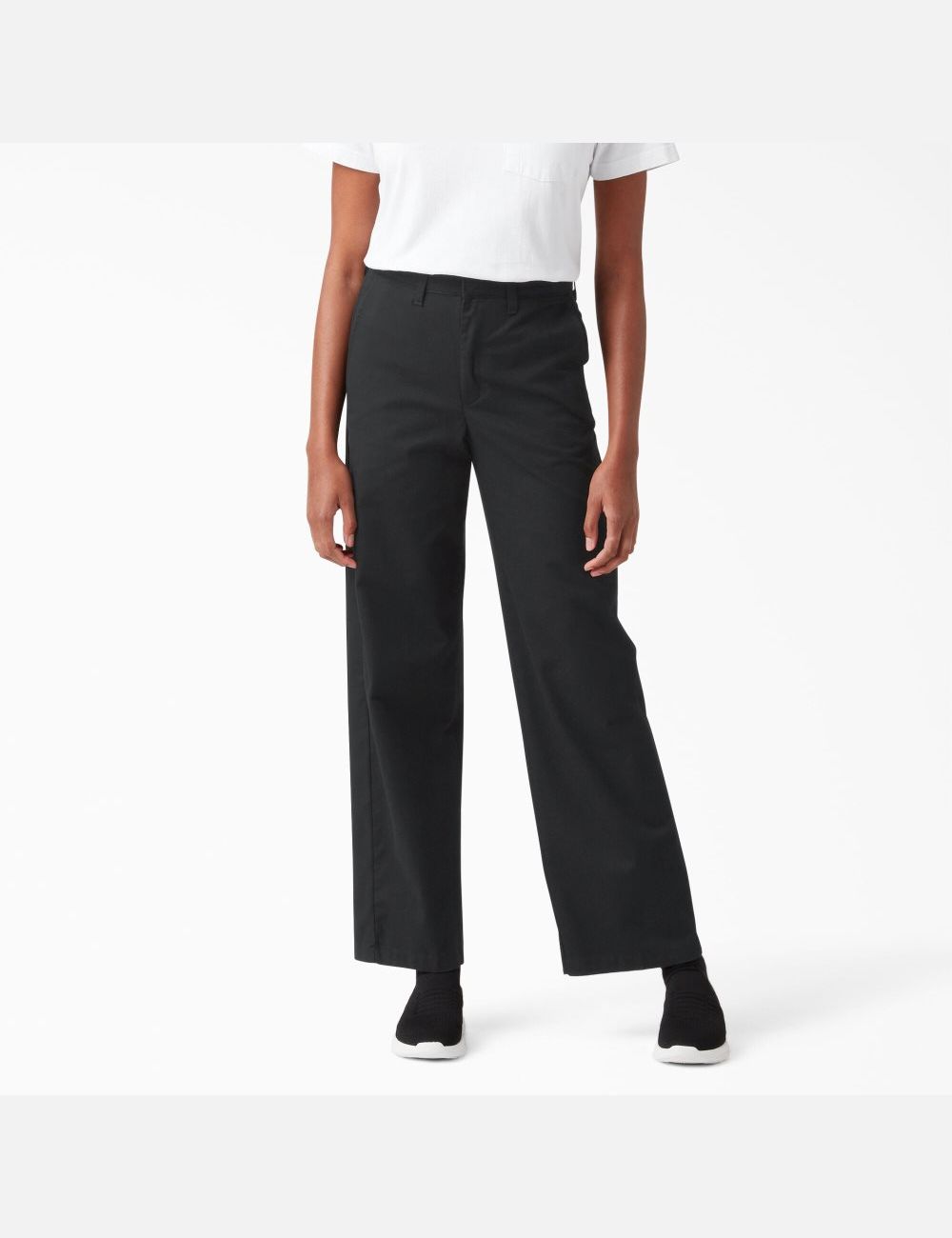 Pantalons Décontractés Dickies High Rise Larges Leg Twill Noir | 180NEWQXZ