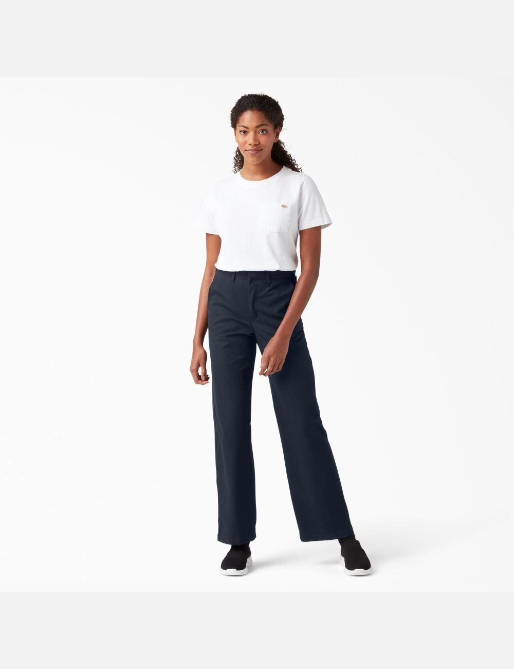 Pantalons Décontractés Dickies High Rise Larges Leg Twill Bleu Marine | 186EXOPQR