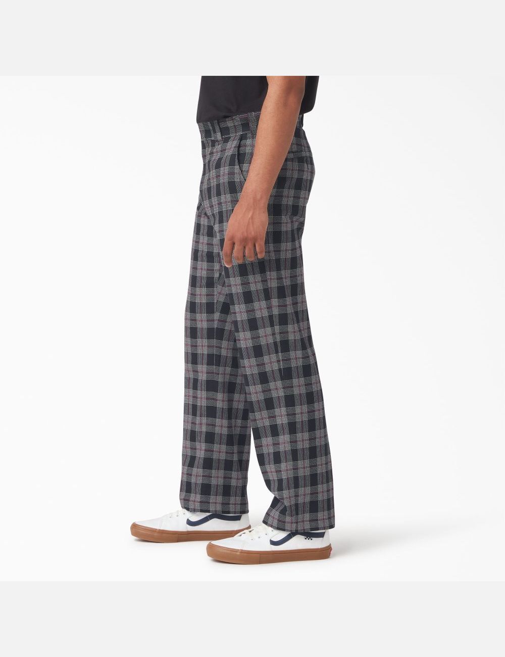 Pantalons Décontractés Dickies Plates Front Plaid Bordeaux Noir | 046QCSJOX