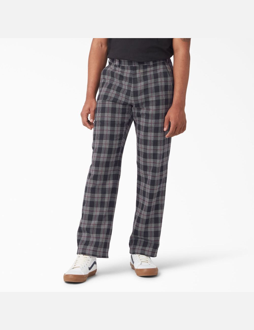 Pantalons Décontractés Dickies Plates Front Plaid Bordeaux Noir | 046QCSJOX