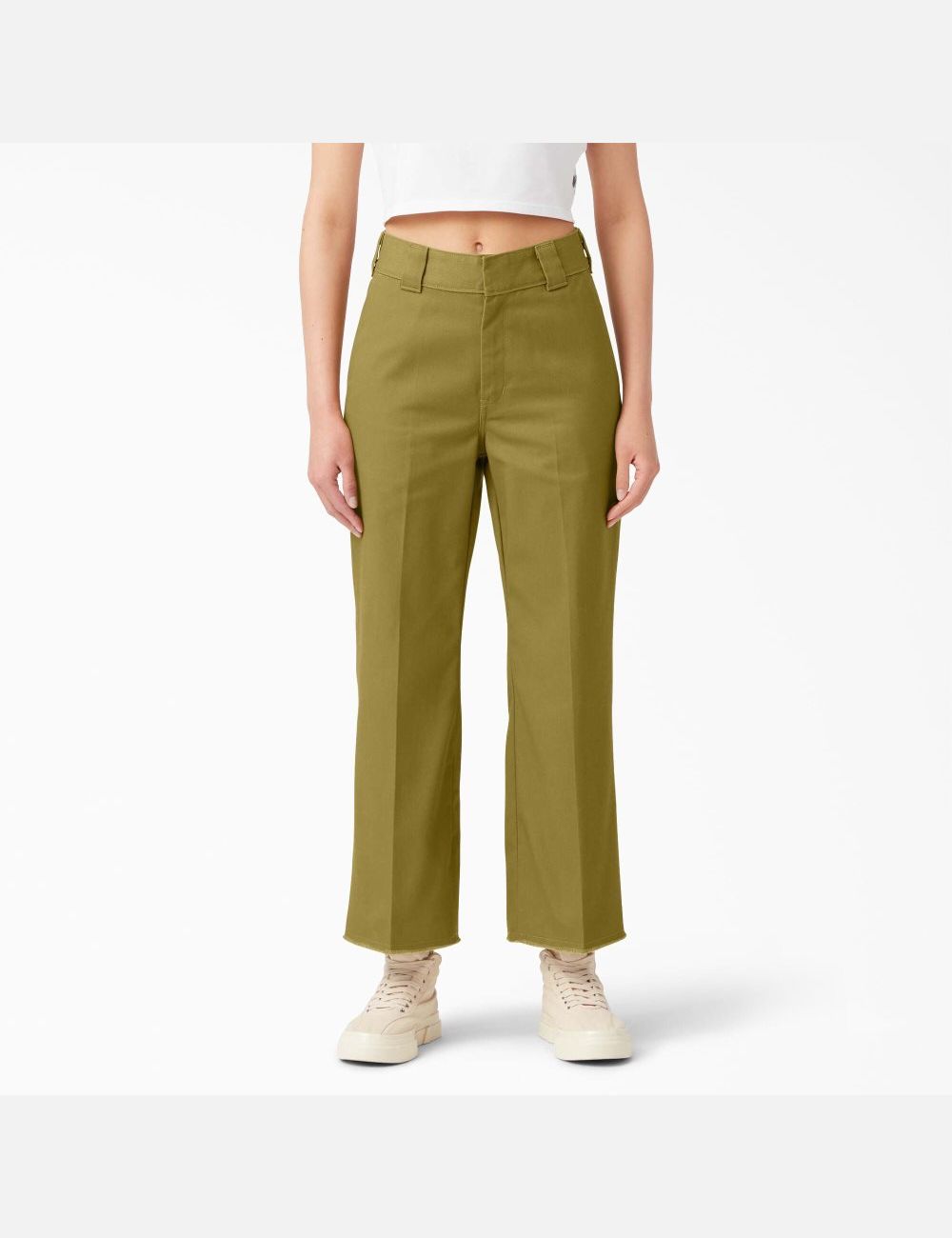 Pantalons Décontractés Dickies Twill Cropped Vert | 201FJSPIY