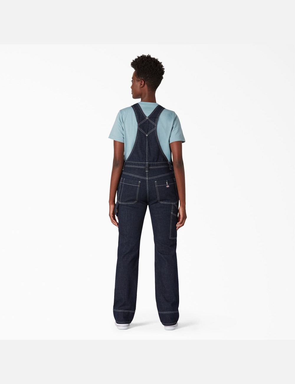 Salopettes Dickies Denim Double Knee Bib Indigo Bleu | 427ZKXLOI