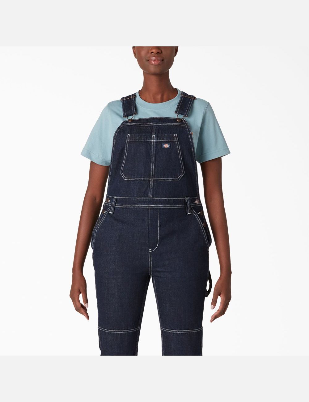 Salopettes Dickies Denim Double Knee Bib Indigo Bleu | 427ZKXLOI