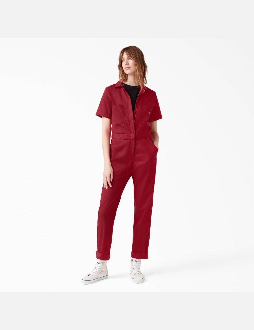 Salopettes Dickies FLEX Cooling Corta Sleeve Rouge | 064XNTAKW