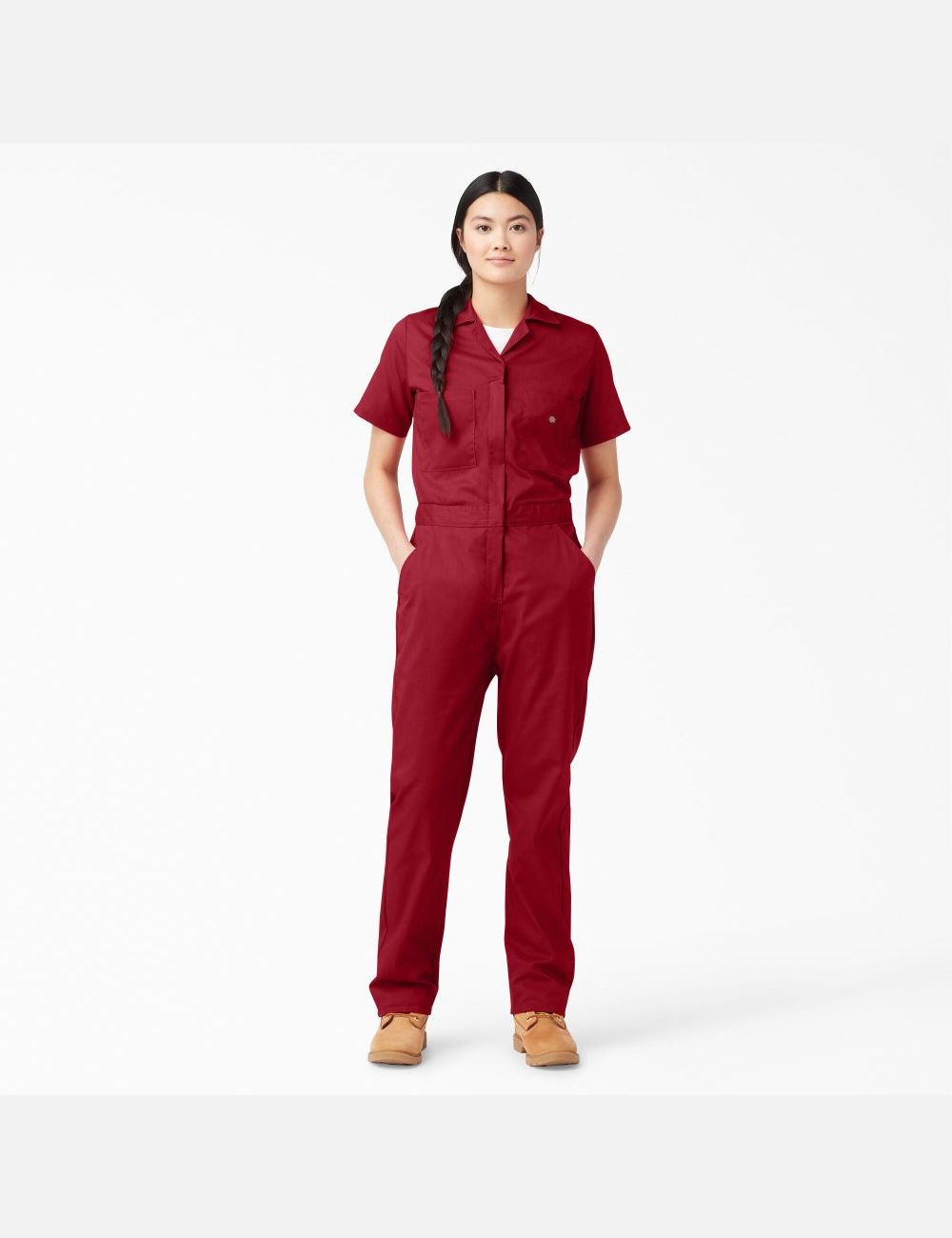 Salopettes Dickies FLEX Cooling Corta Sleeve Rouge | 064XNTAKW