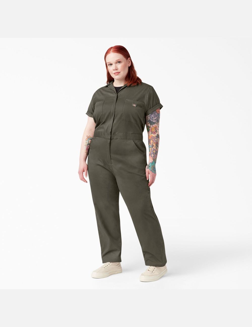 Salopettes Dickies Plus FLEX Cooling Corta Sleeve Vert | 024NXTEJD