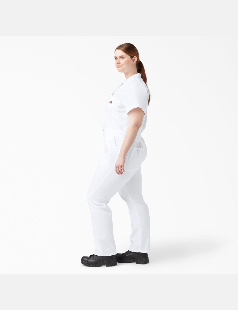 Salopettes Dickies Plus FLEX Cooling Corta Sleeve Blanche | 175BDAZYQ