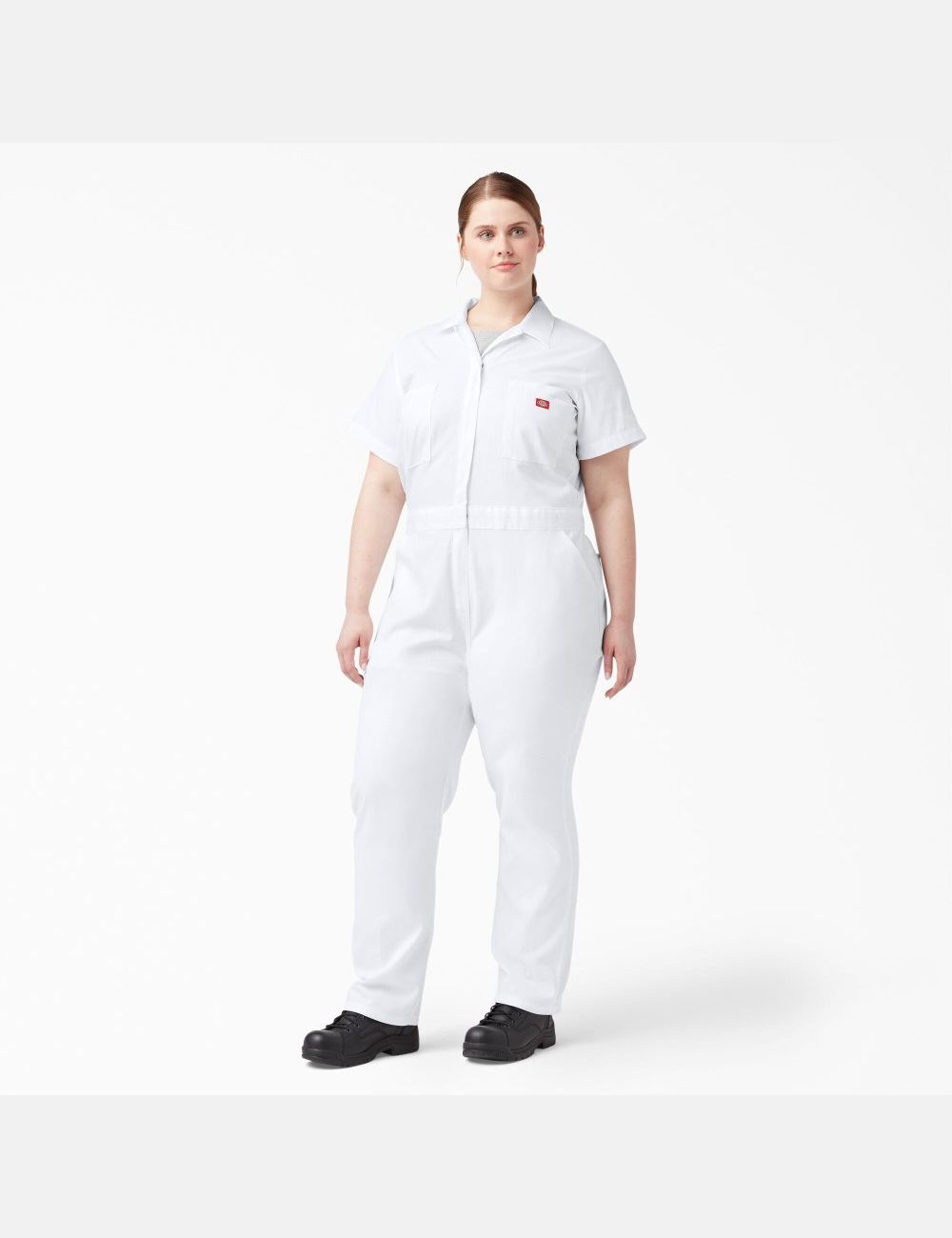 Salopettes Dickies Plus FLEX Cooling Corta Sleeve Blanche | 175BDAZYQ