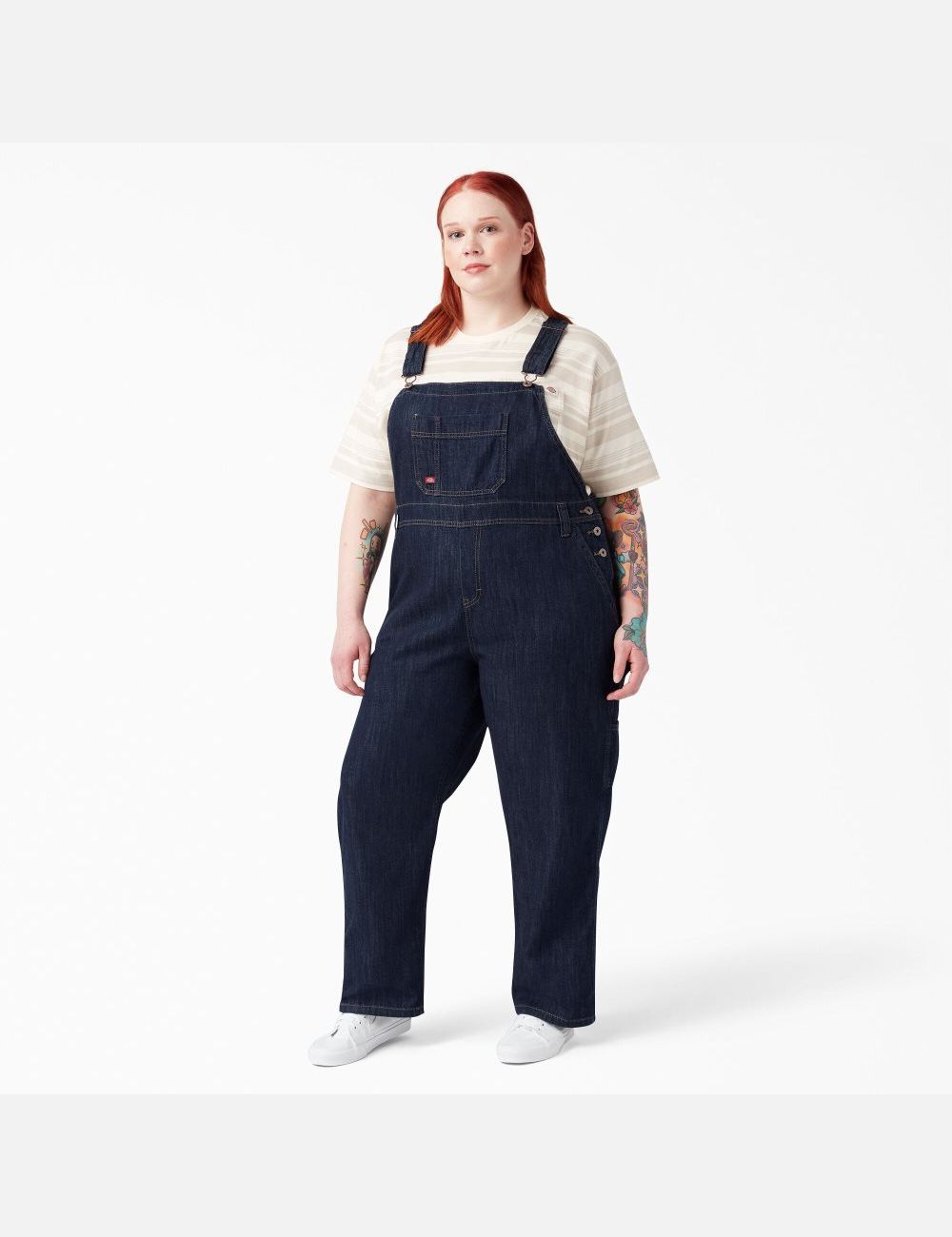 Salopettes Dickies Plus Relaxed Fit Droit Leg Bib Indigo Foncé | 103JLHNGQ