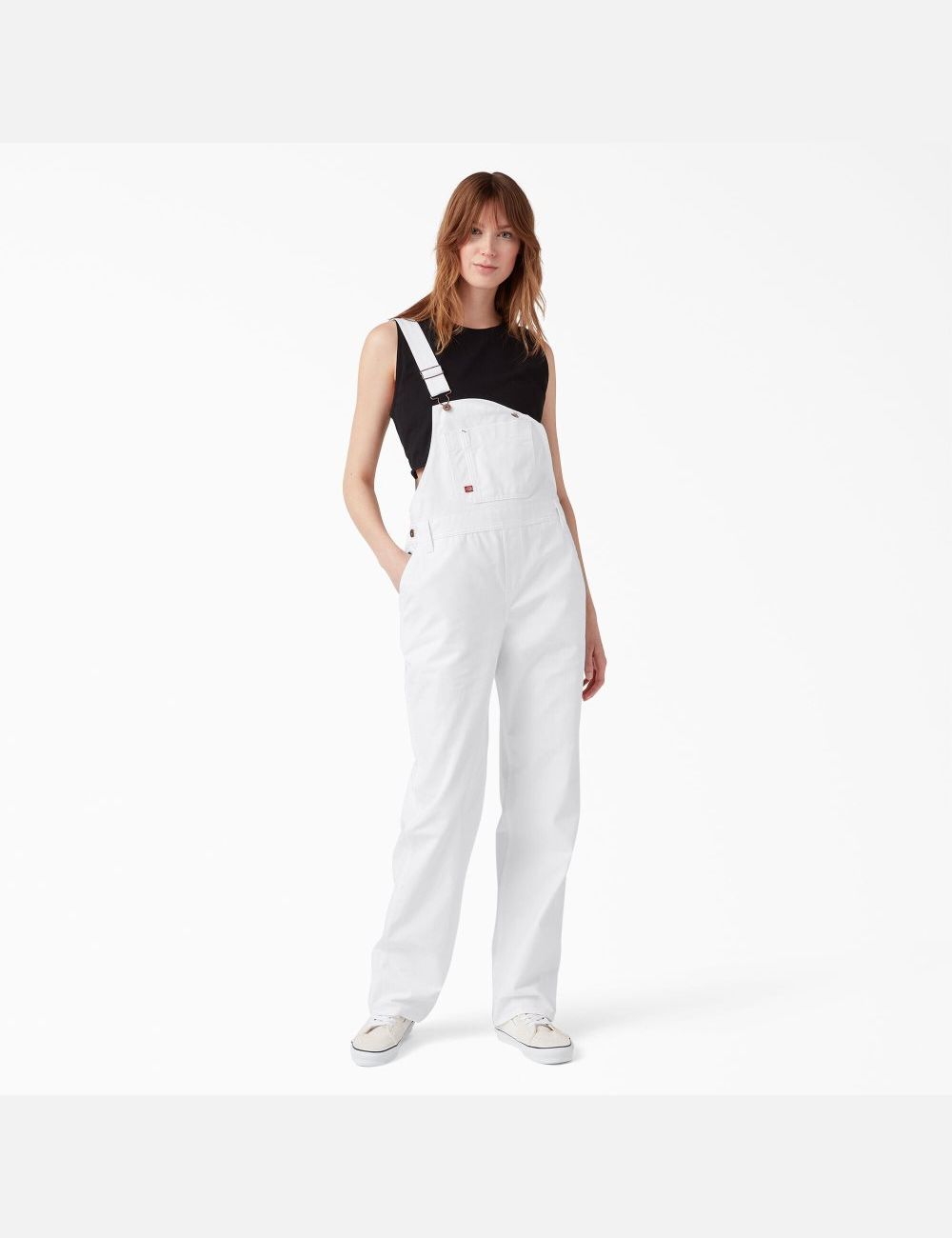 Salopettes Dickies Relaxed Fit Bib Blanche | 629XQWSRO