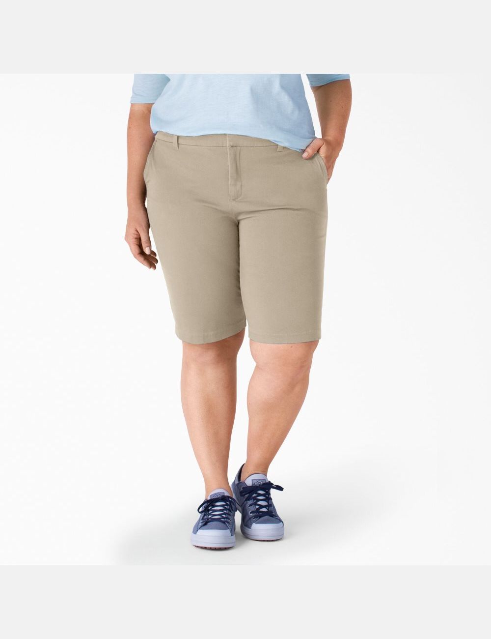 Shorts Dickies Plus Perfect Shape Twill Bermuda Grise | 381EDBCAQ