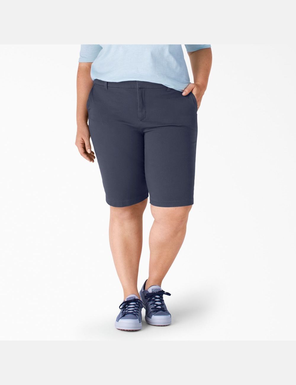 Shorts Dickies Plus Perfect Shape Twill Bermuda Bleu Marine | 830KZYETQ