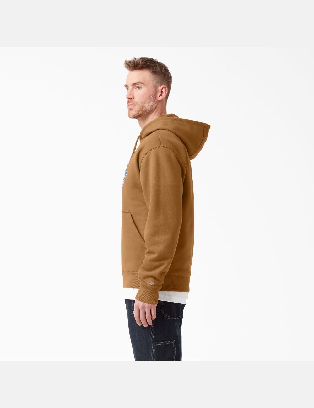 Sweat À Capuche Dickies D'eau Repellent Tri-Color Logo Marron | 098XJPAVQ