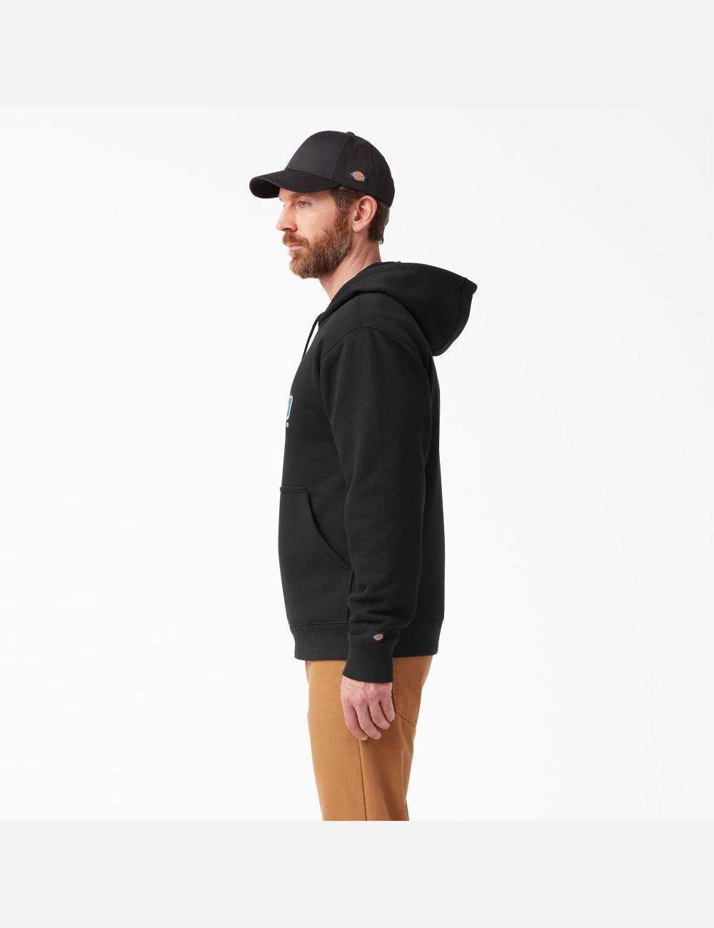 Sweat À Capuche Dickies D'eau Repellent Tri-Color Logo Noir | 204YUAQFG