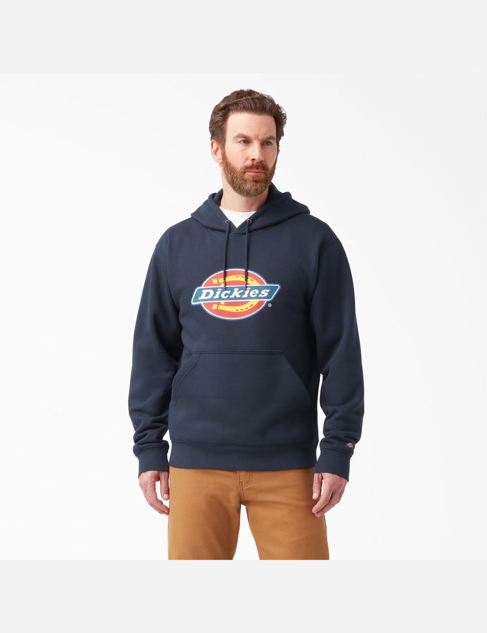 Sweat À Capuche Dickies D\'eau Repellent Tri-Color Logo Bleu Marine | 591BWRYDU