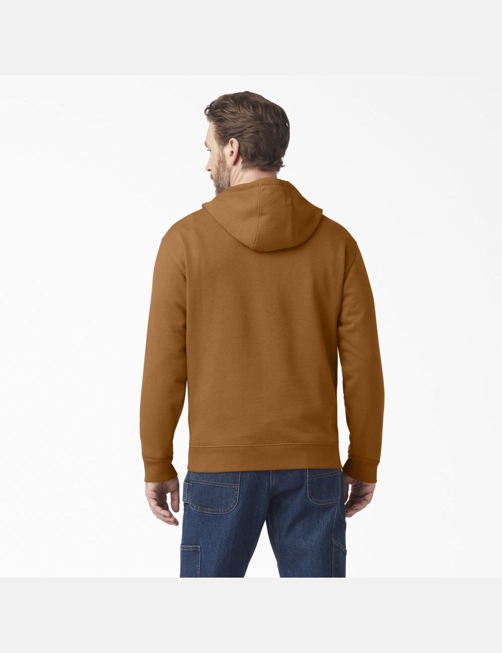 Sweat À Capuche Dickies D'eau Repellent Logo Sleeve Marron | 605BOYGAD