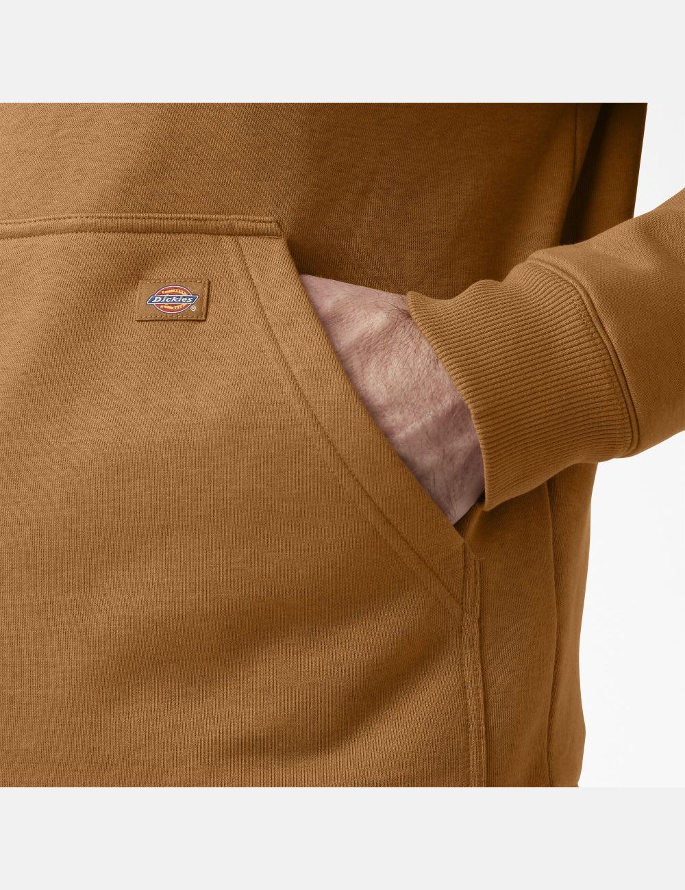 Sweat À Capuche Dickies D'eau Repellent Logo Sleeve Marron | 605BOYGAD